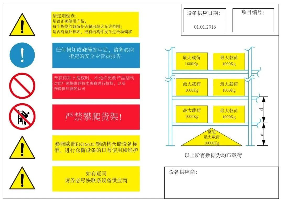 货架荷重警示牌